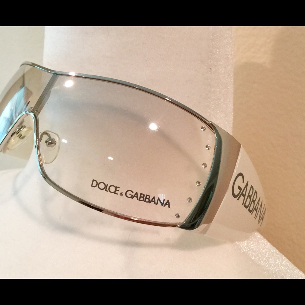 Faux Dolce & Gabbana sunglasses white silver large frames